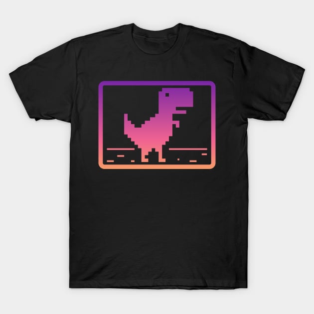 Chrome Offline Dinosaur No internet T-Shirt by Seaside Designs